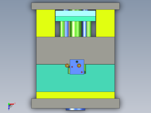 工业塑胶抽屉面板底座注塑模具设计俯视缩略图