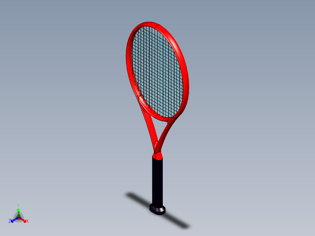 网球、网球拍(13)正等轴测图