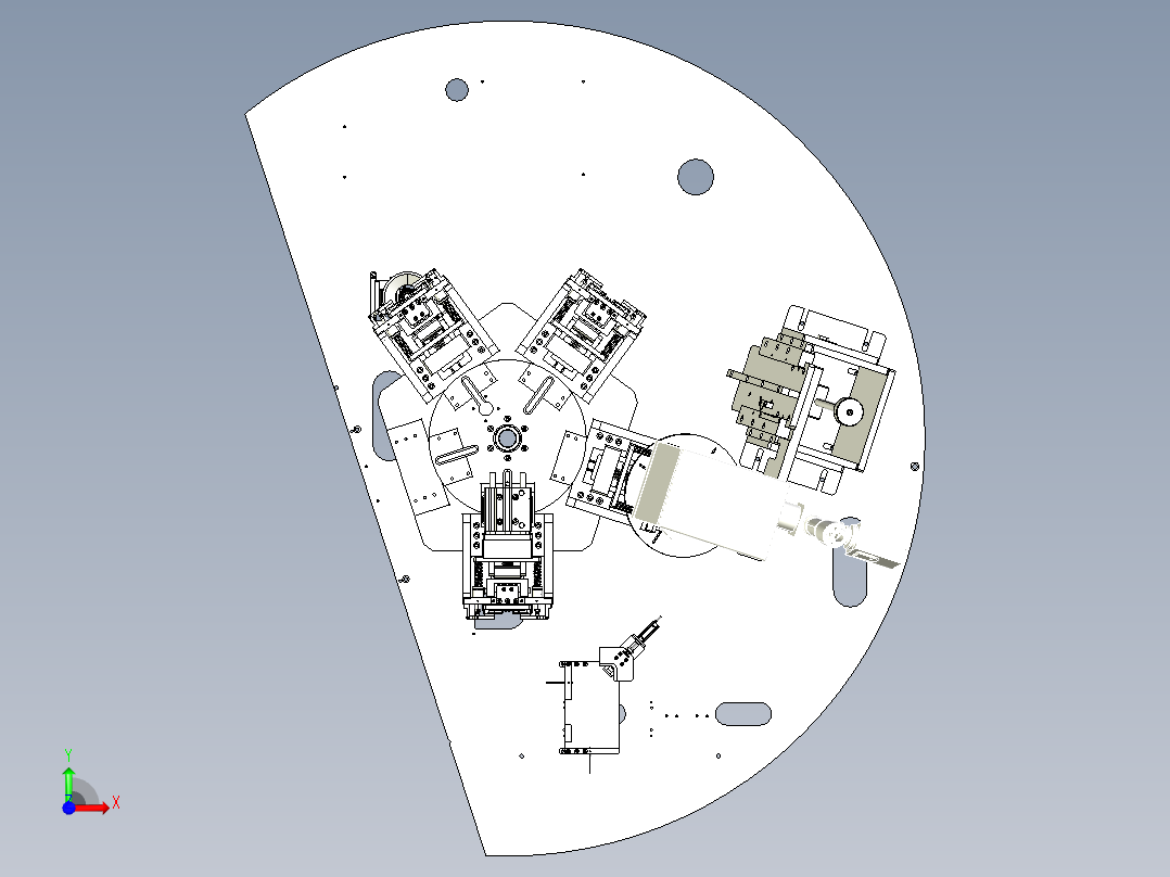 YZ-18汽车车灯透镜自动化调校转台前视图