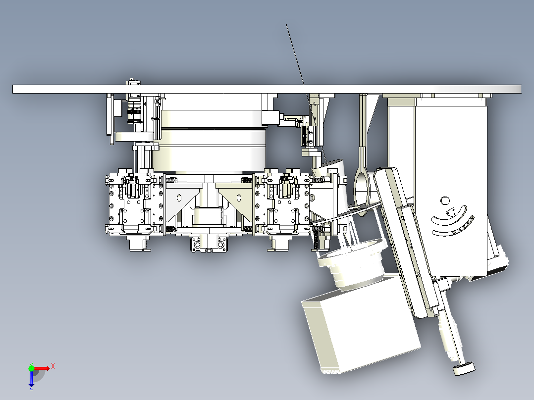 YZ-18汽车车灯透镜自动化调校转台俯视图