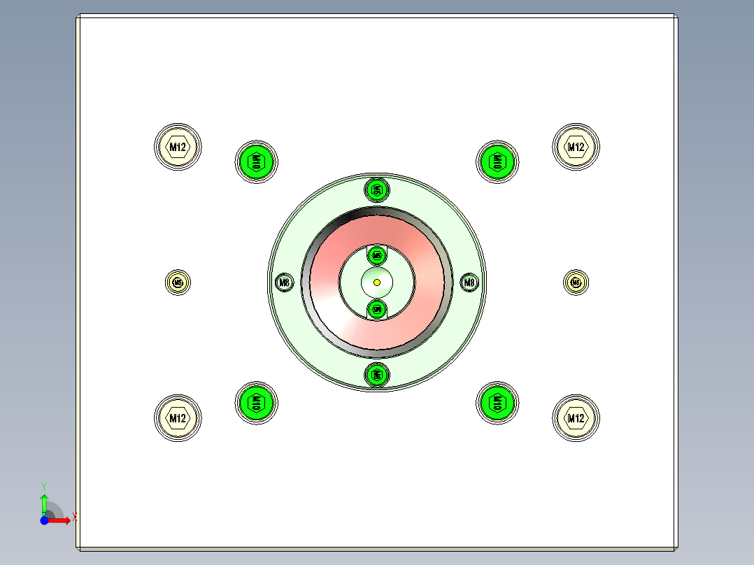 堵盖注塑模具前视图