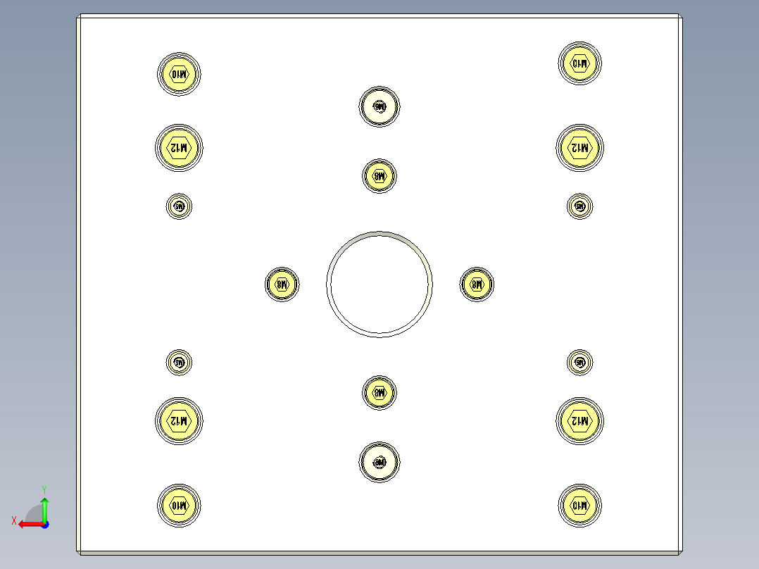 堵盖注塑模具后视图