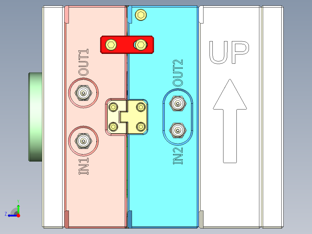 堵盖注塑模具右视图