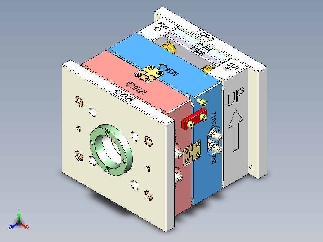 堵盖注塑模具正等轴测图