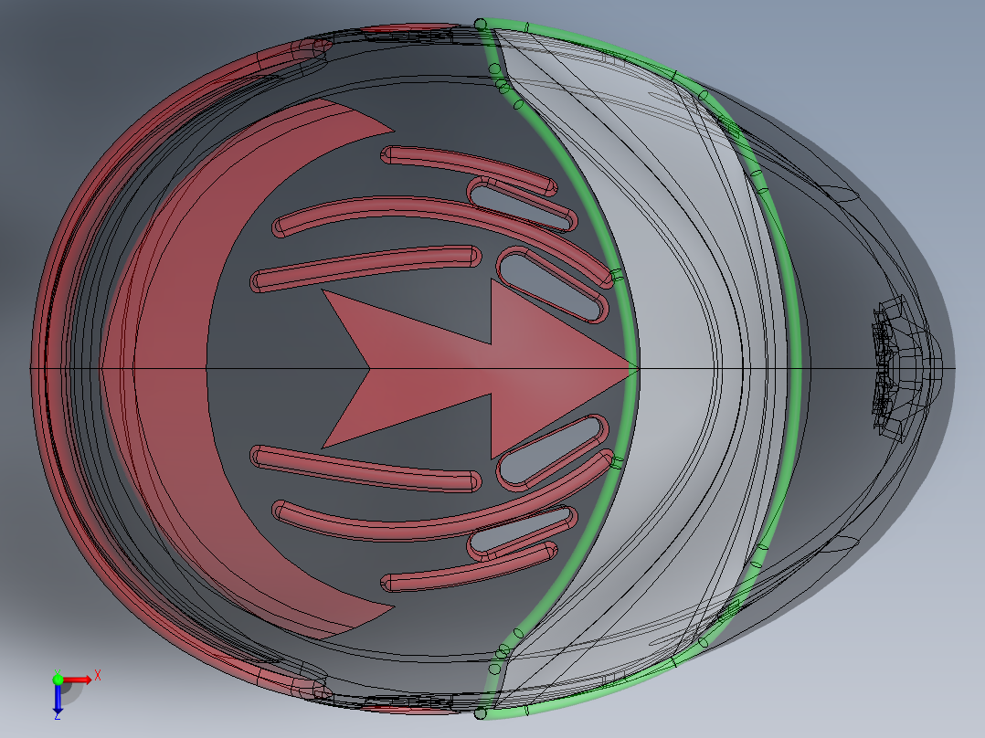 摩托车头盔俯视图