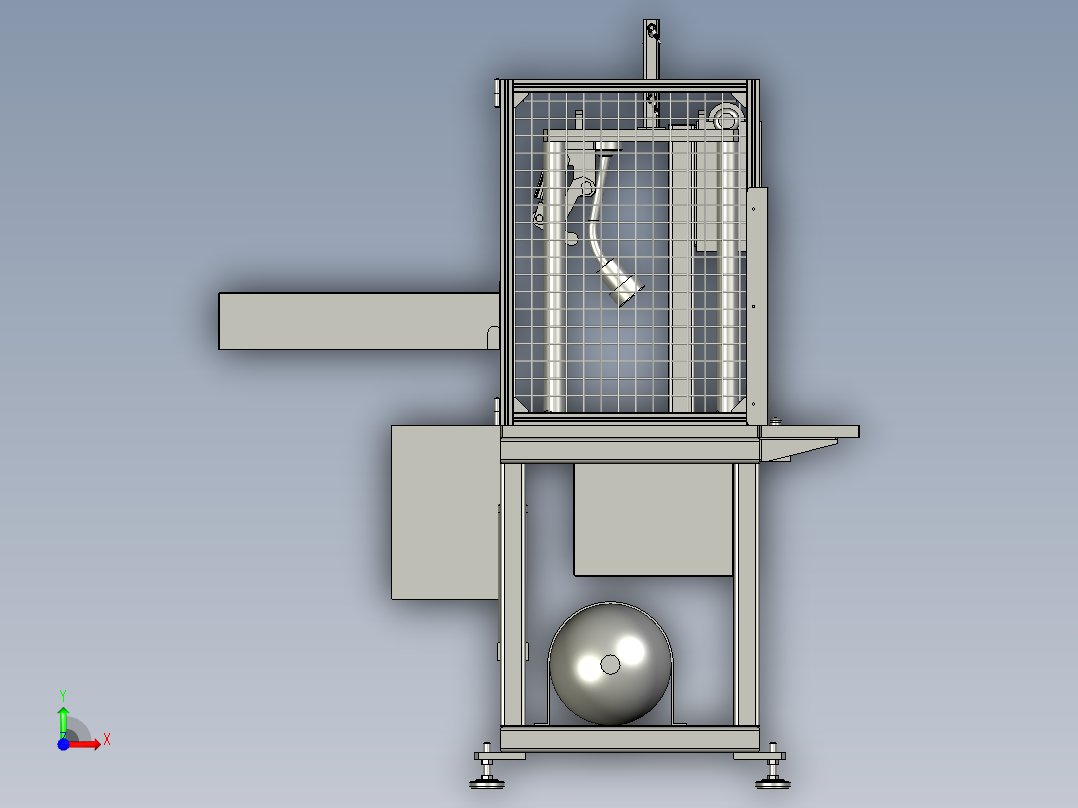 YZ263-000100000水泵壳体右曲轴箱盖压装机机架组件前视图