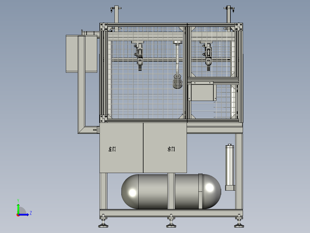 YZ263-000100000水泵壳体右曲轴箱盖压装机机架组件左视图