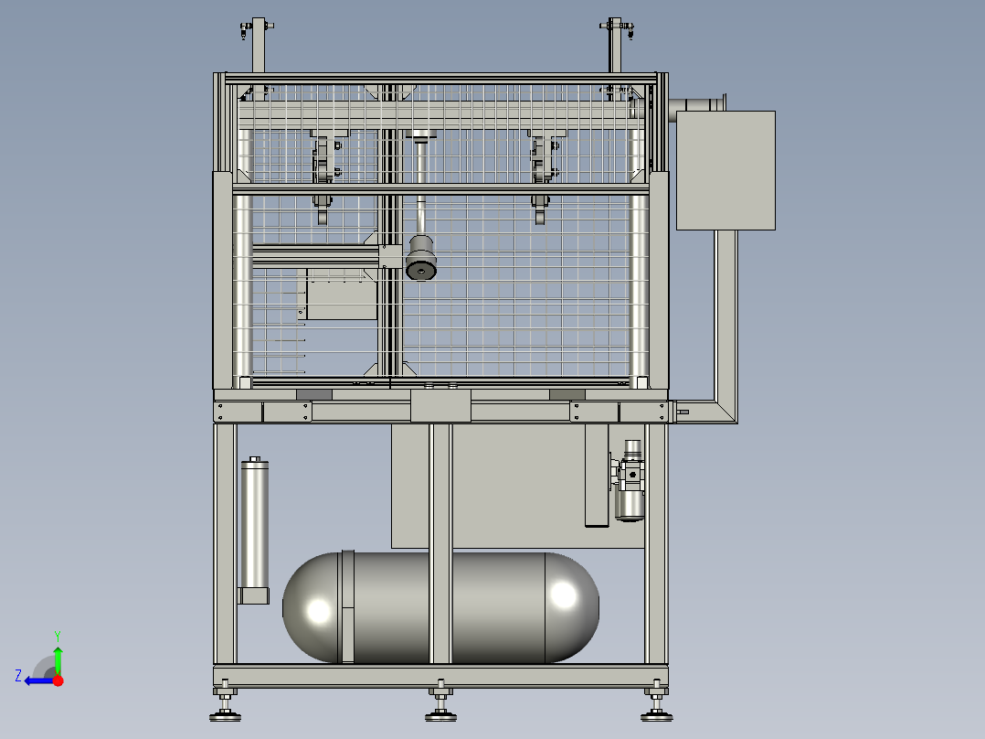 YZ263-000100000水泵壳体右曲轴箱盖压装机机架组件右视图