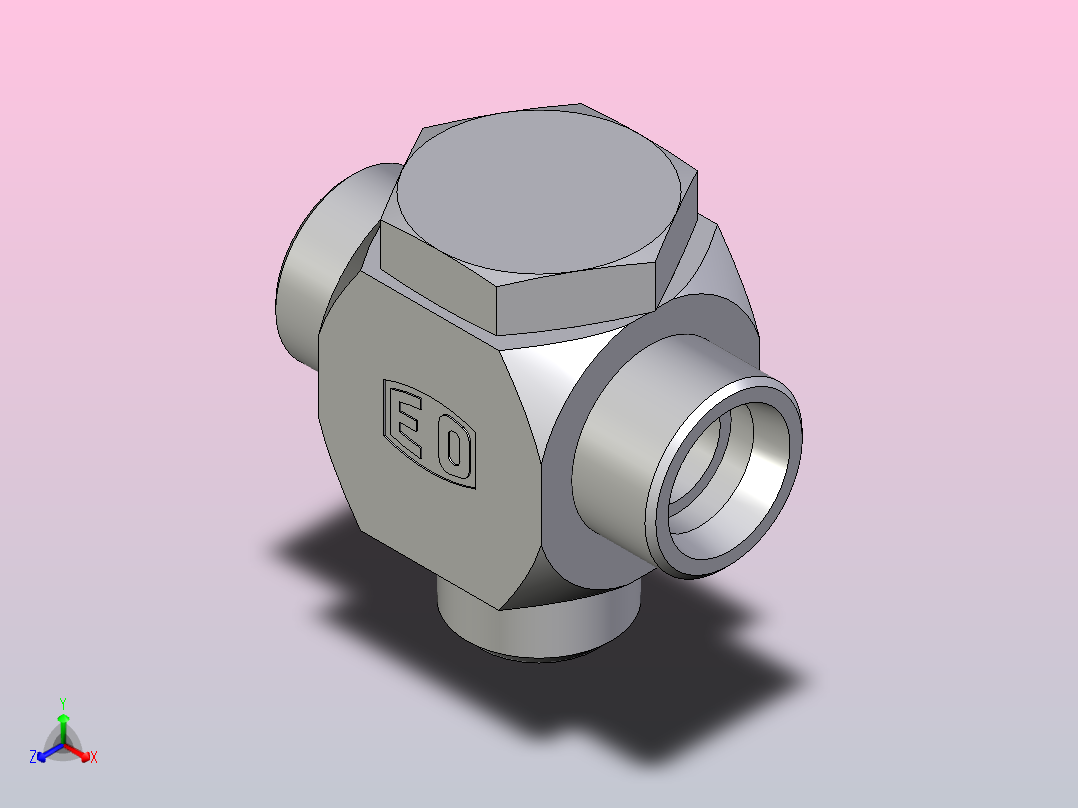 高压班卓琴三通TH25SMKDSOMDCF正等轴测图