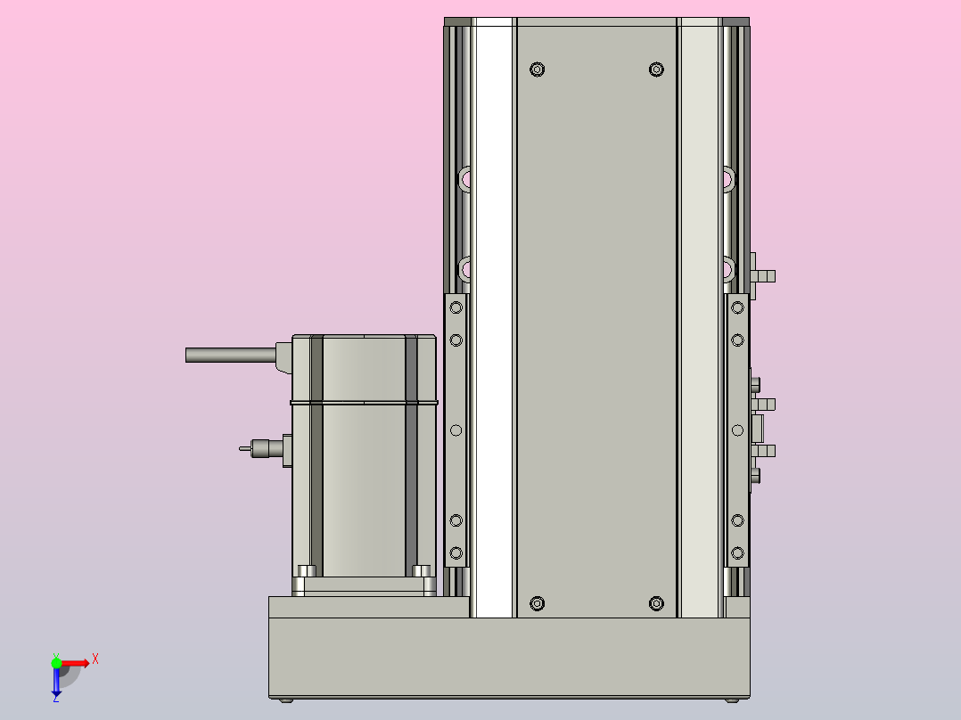 SYS17-100-BR-M75滚珠花健、支撑座、滚珠丝杠、交叉导轨、直线模组俯视图