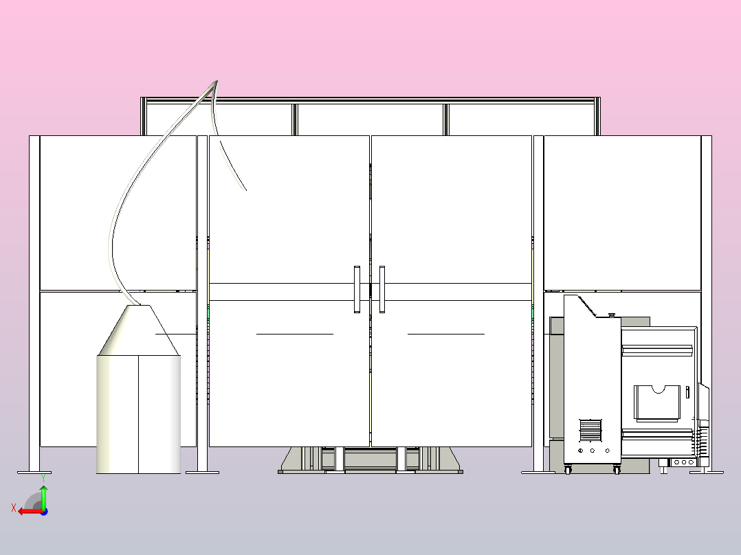 机器人焊接单元后视图