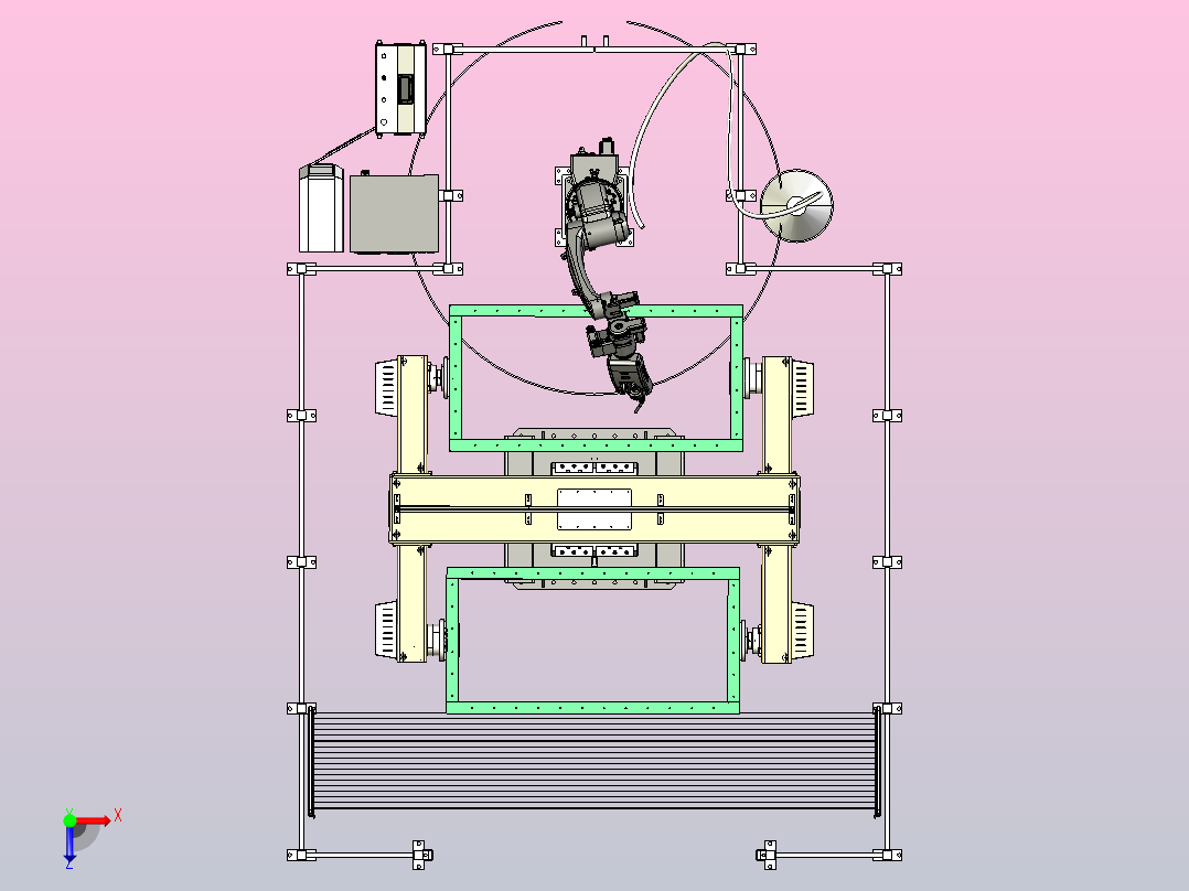 机器人焊接单元俯视图