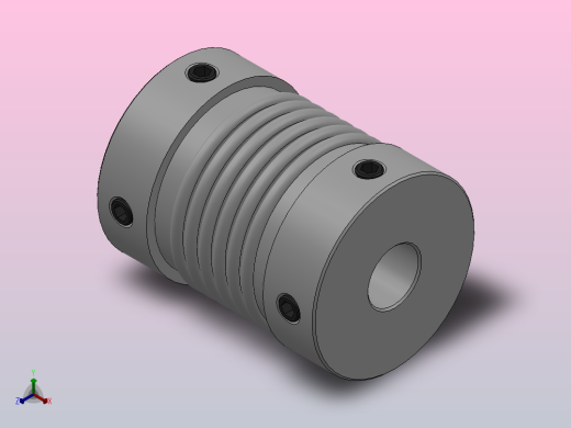 JB-1波纹管联轴器_JB1-32-10-10正等轴测缩略图