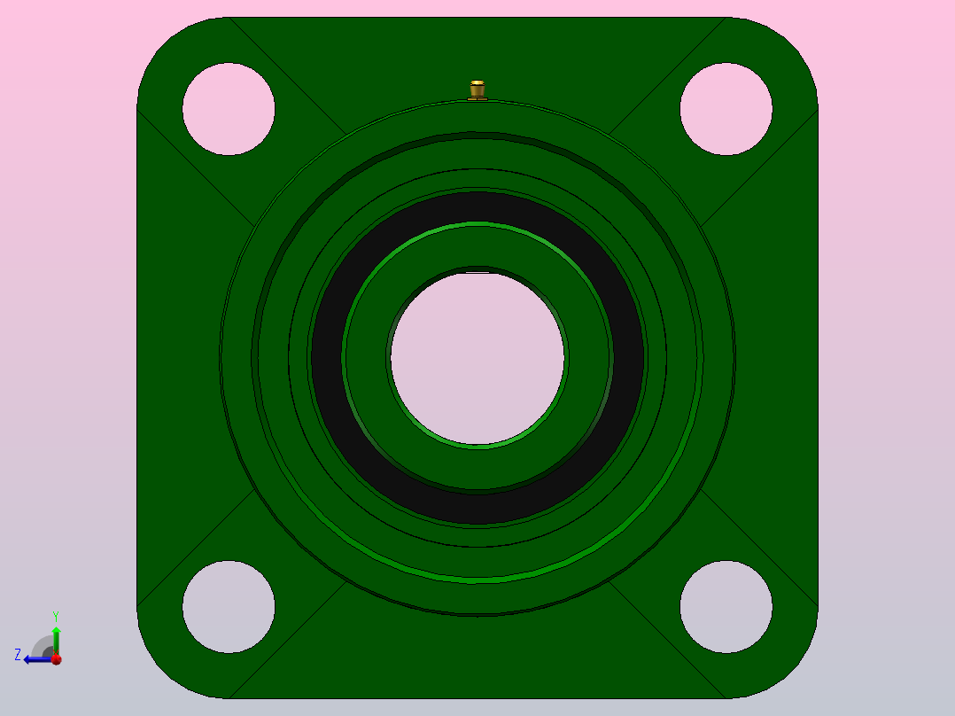 带凸台方形座偏心套外球面球轴承[UELFS型]_UELFS307前视图