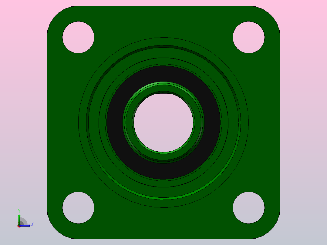 带凸台方形座偏心套外球面球轴承[UELFS型]_UELFS307后视图