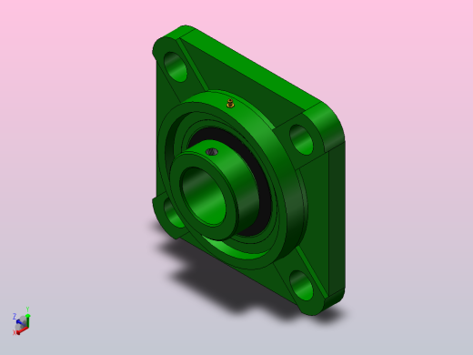 带凸台方形座偏心套外球面球轴承[UELFS型]_UELFS307正等轴测缩略图