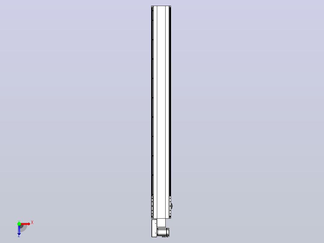 皮带直线轴半封闭可选导轨TPA-HNB-202D-140-L1850-ML-C-P75-N3俯视图
