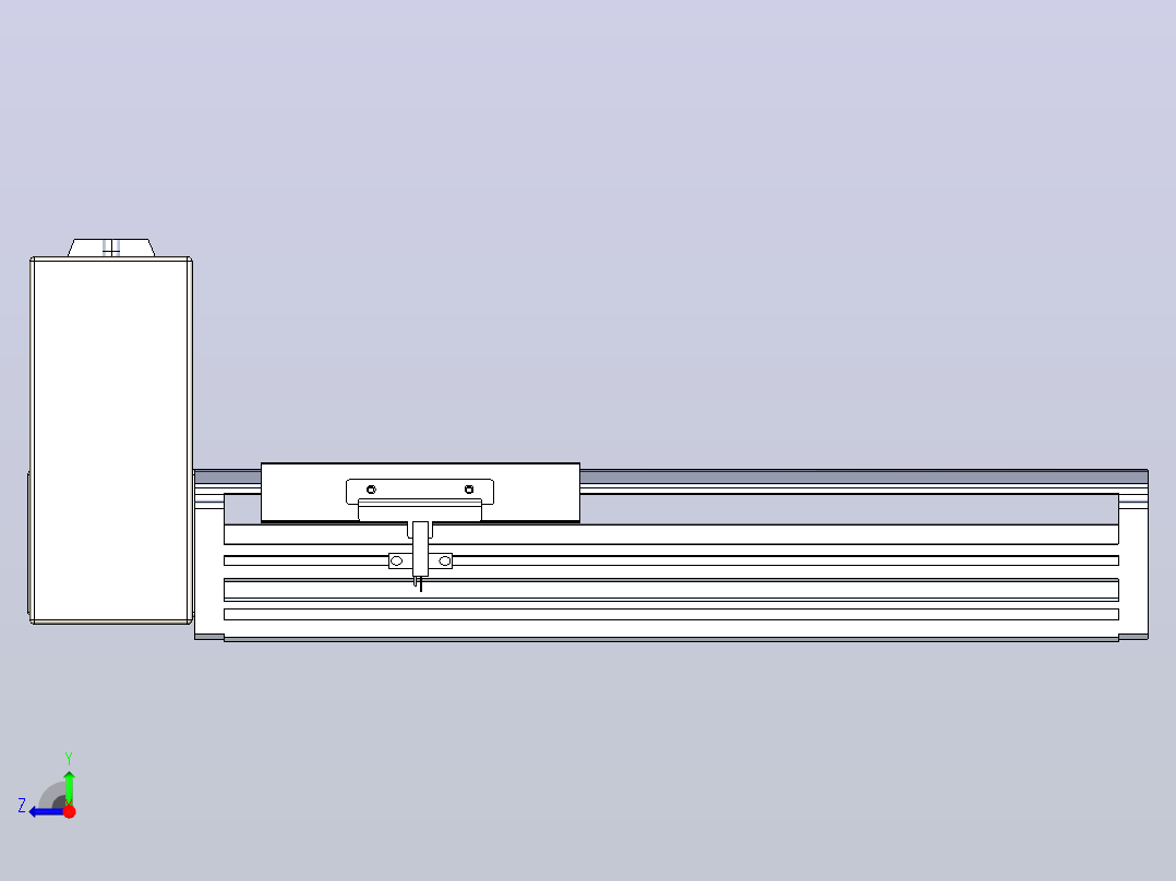 皮带直线轴半封闭可选导轨TPA-HNB-120D-110-L150-RU-Y-P40-N3右视图