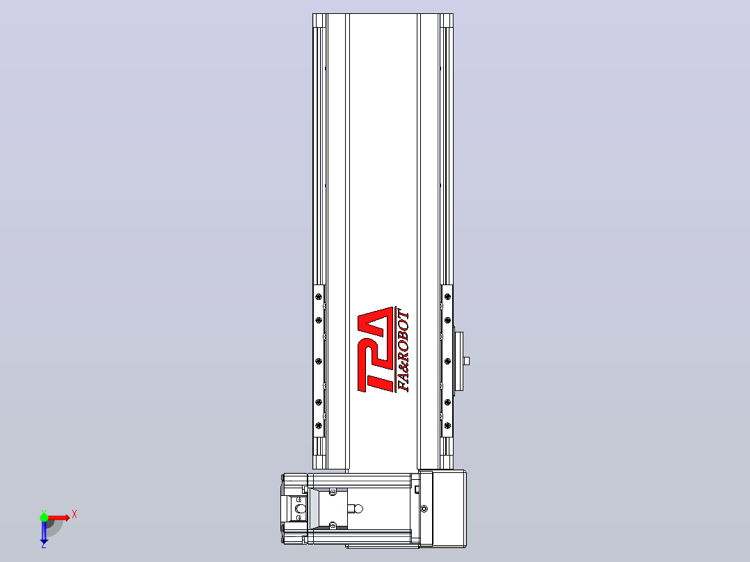 皮带直线轴半封闭可选导轨TPA-HNB-120D-110-L150-RU-Y-P40-N3俯视图