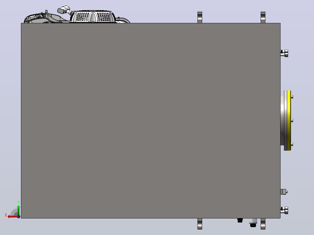 液压挖掘机泵站及管路设计（SW+CAD）后视图