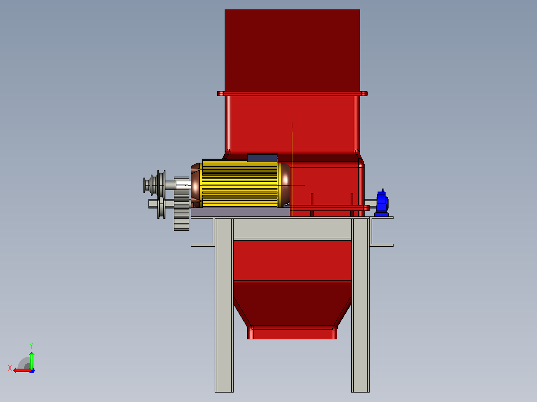 玻璃破碎机glass-crusher-assembley-1831-模型格式为 stp后视图