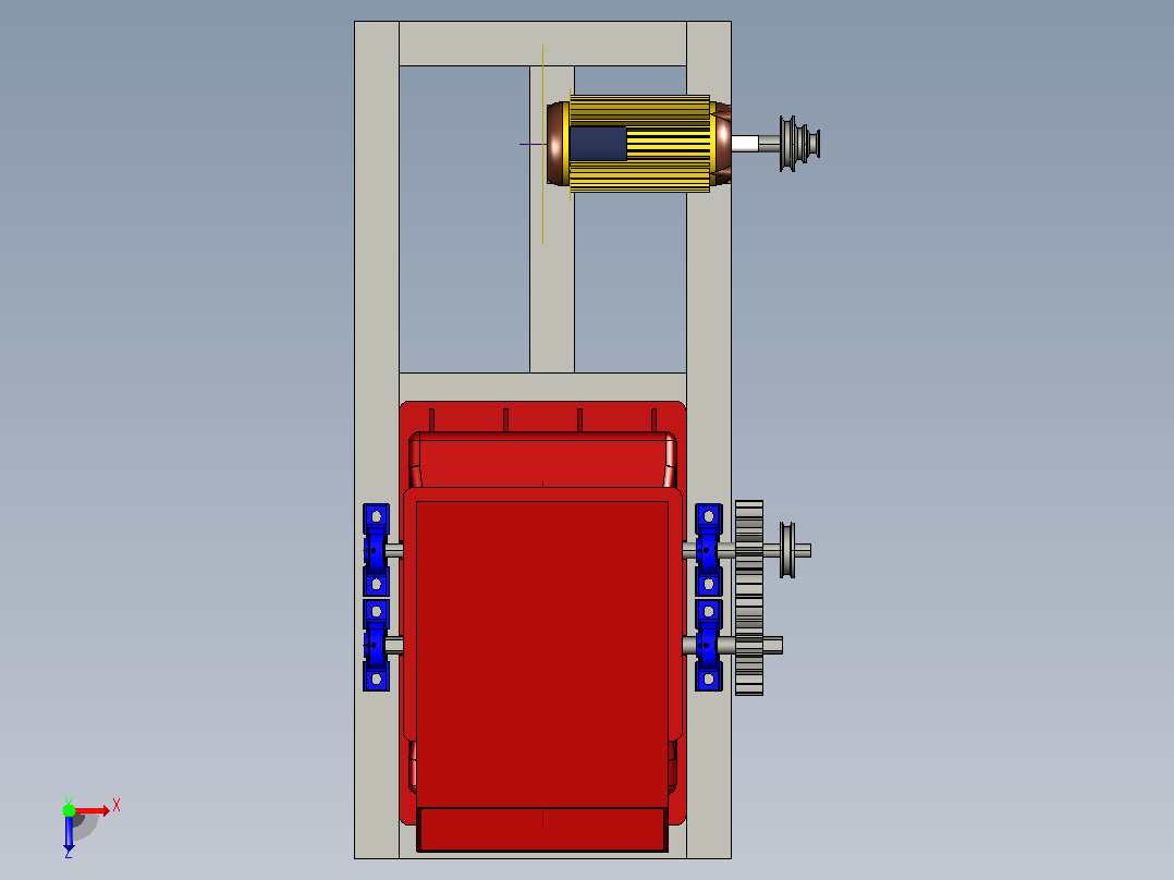 玻璃破碎机glass-crusher-assembley-1831-模型格式为 stp俯视图