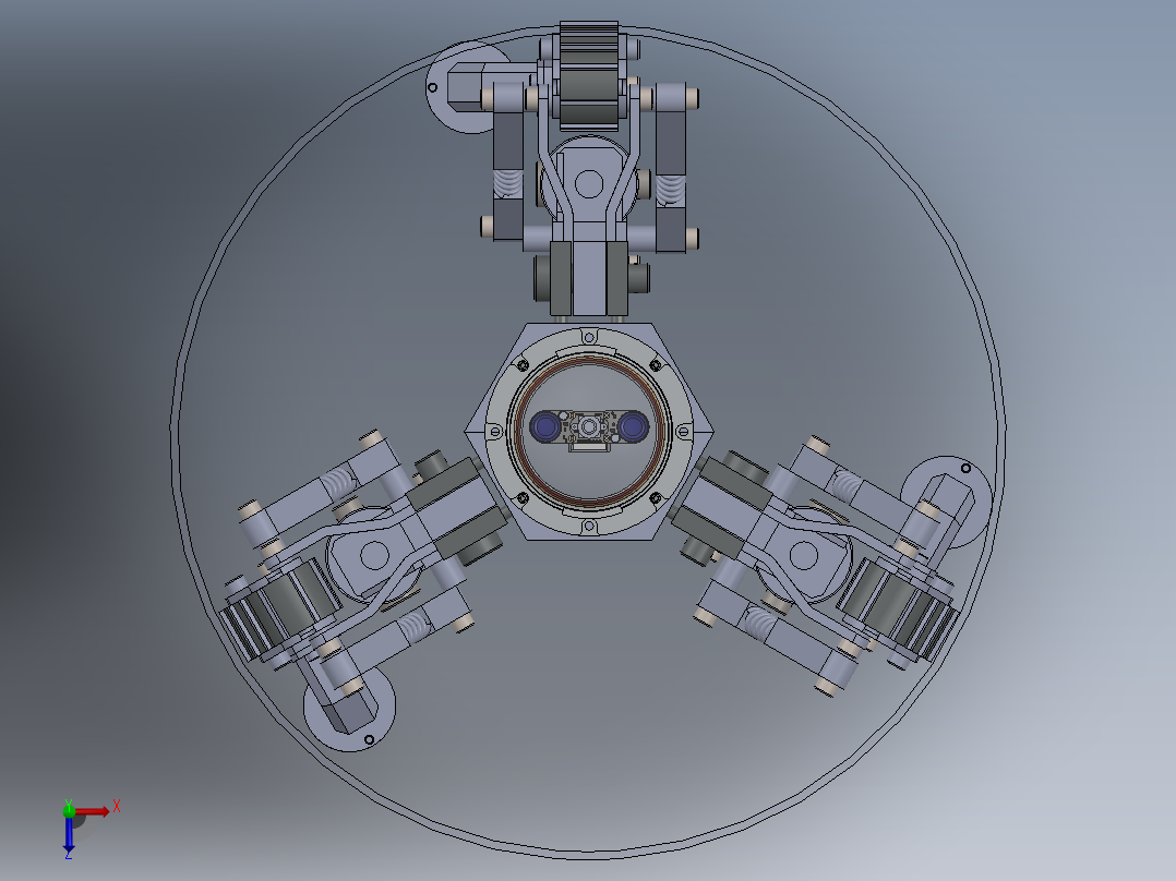 井下管道机器人设计sw16可编辑俯视图