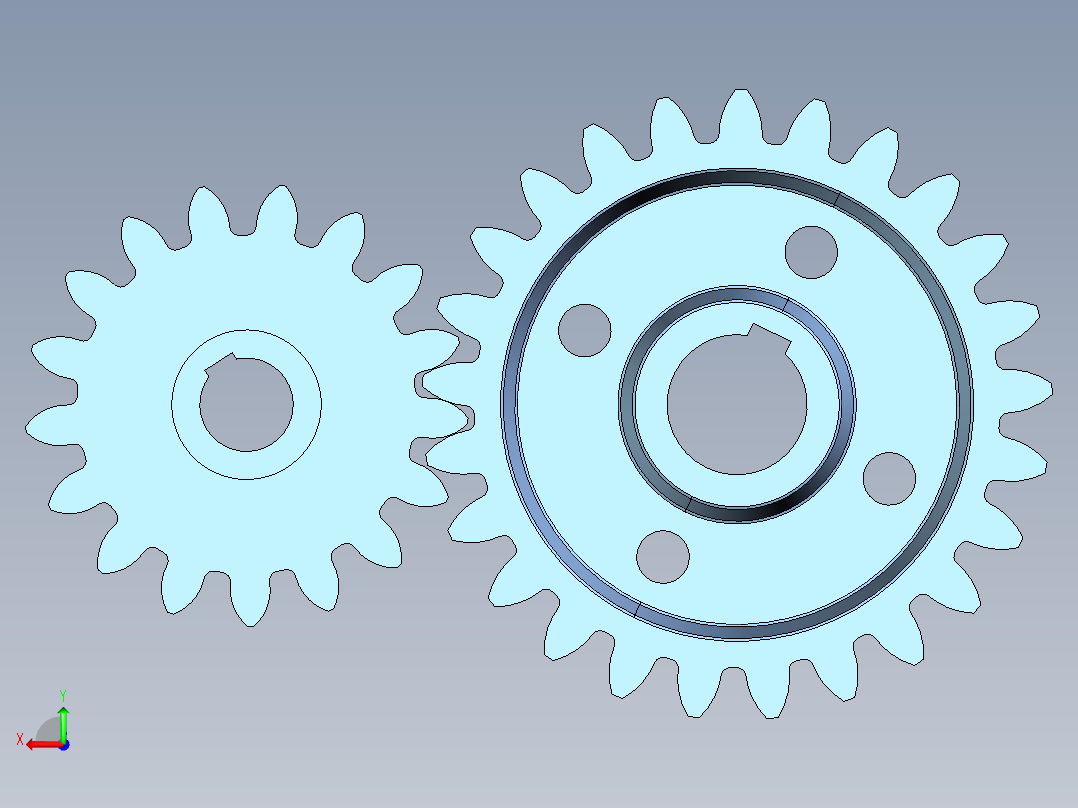 参数化齿轮设计3D模型后视图