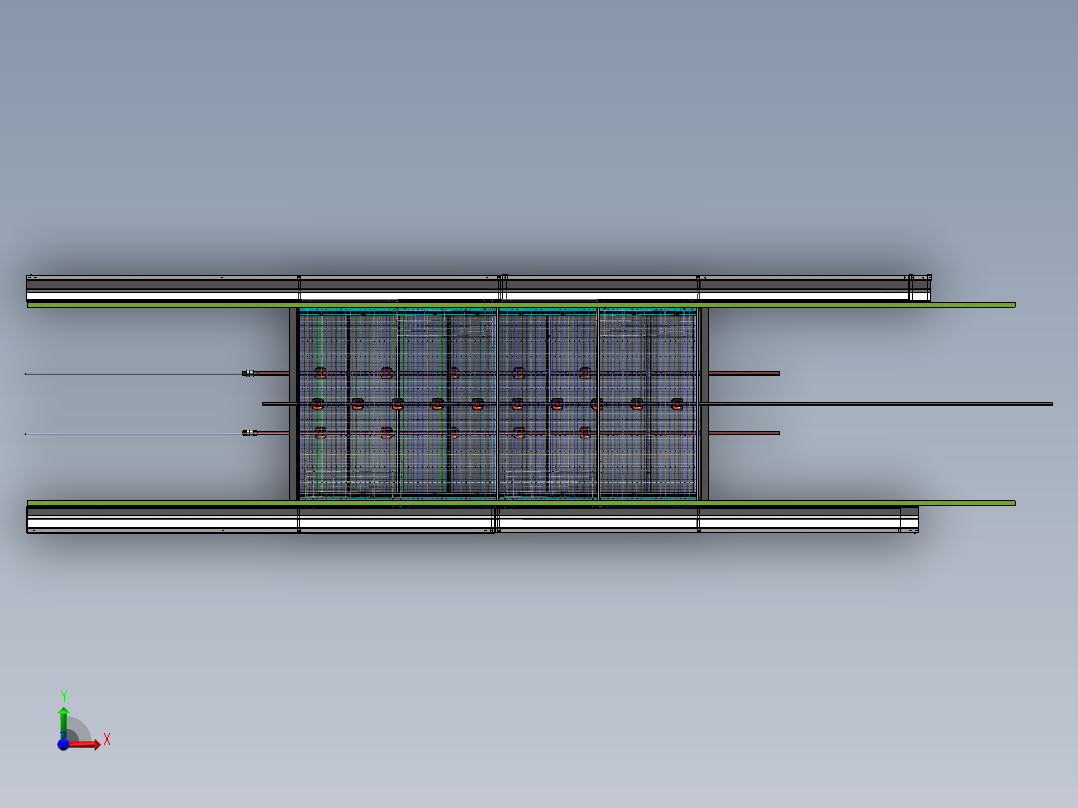 一款自动化养鸡笼具的笼体sw17可编辑前视图