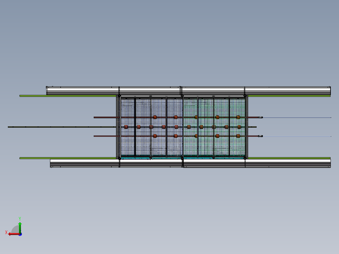 一款自动化养鸡笼具的笼体sw17可编辑后视图
