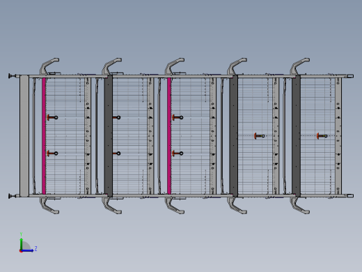 一款自动化养鸡笼具的笼体sw17可编辑左视缩略图