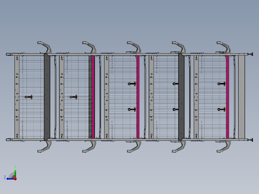 一款自动化养鸡笼具的笼体sw17可编辑右视缩略图