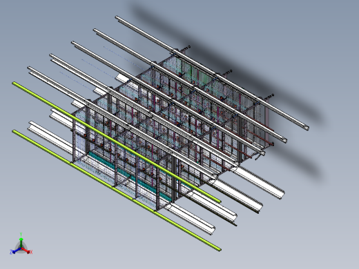 一款自动化养鸡笼具的笼体sw17可编辑正等轴测缩略图