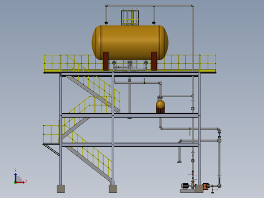 FOME储罐系统3D图纸 STEP格式前视缩略图