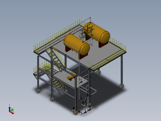 FOME储罐系统3D图纸 STEP格式正等轴测缩略图