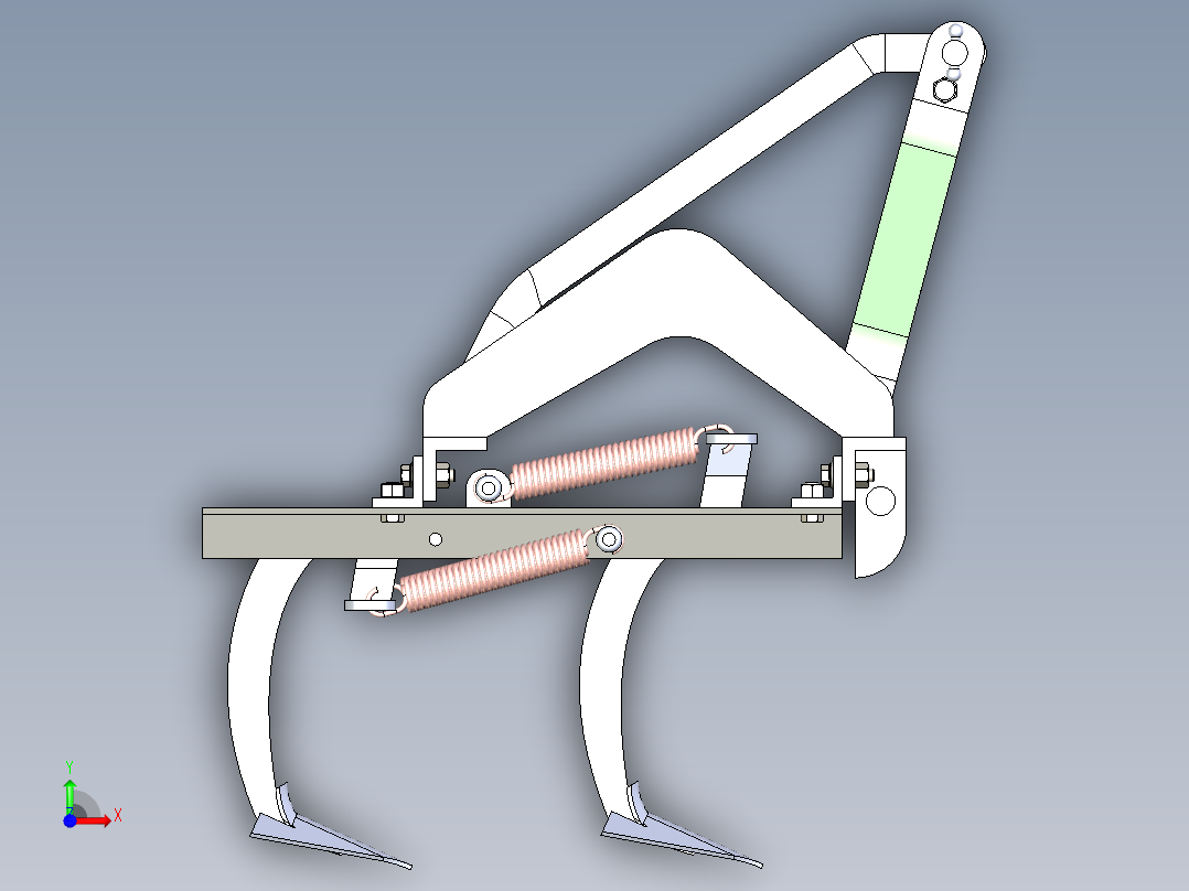 11条腿的耕耘机前视图