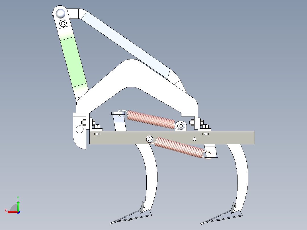 11条腿的耕耘机后视图