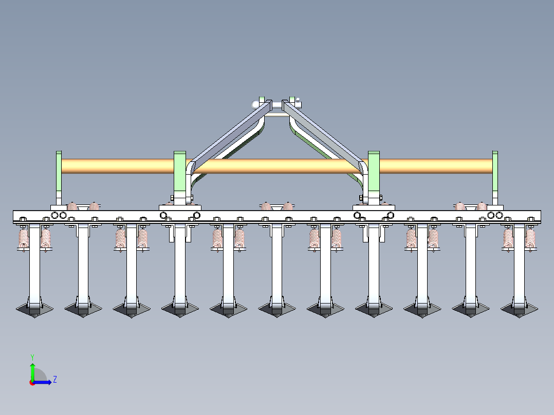 11条腿的耕耘机左视图
