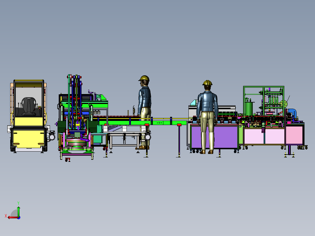 全自动排瓶灌酸灌装自动封口自动贴标签自动折纸箱封纸箱自动搬运码垛流水线1后视图