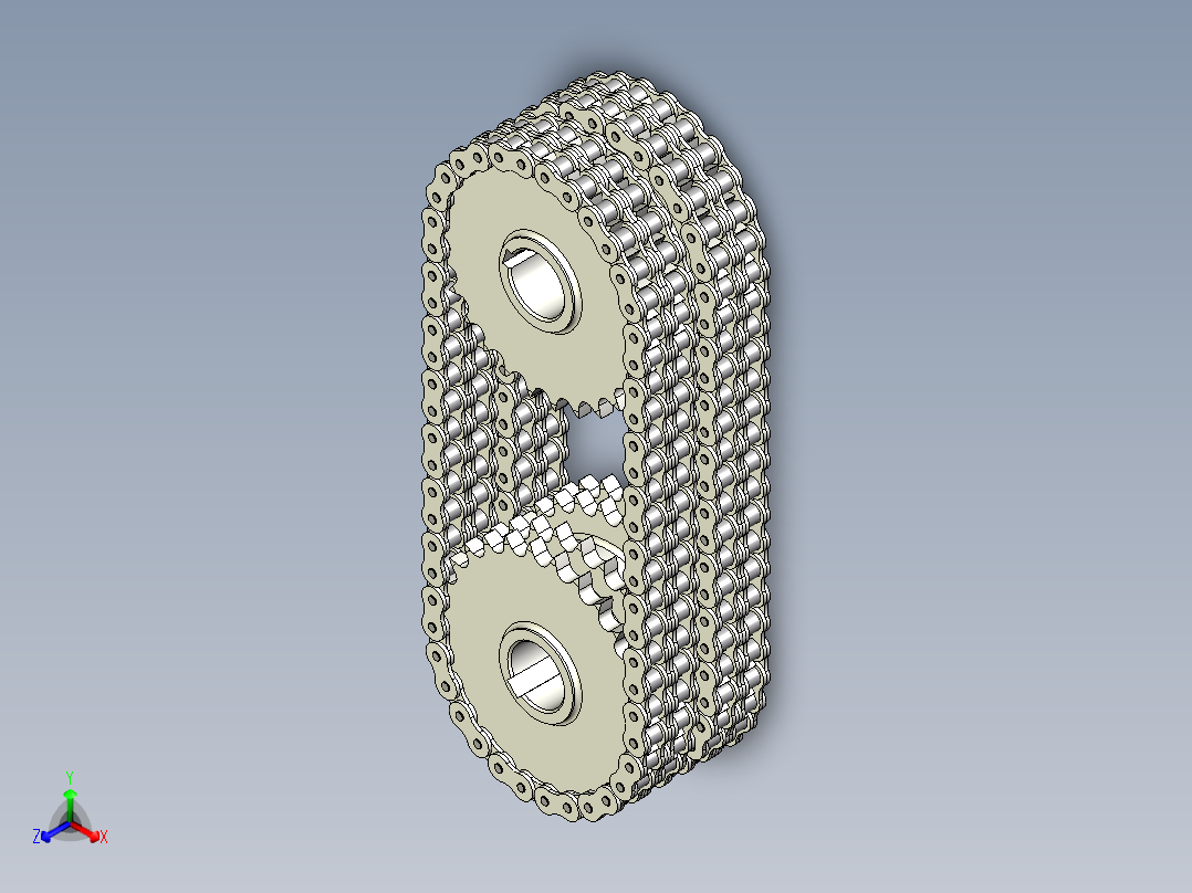 双排链条正等轴测图