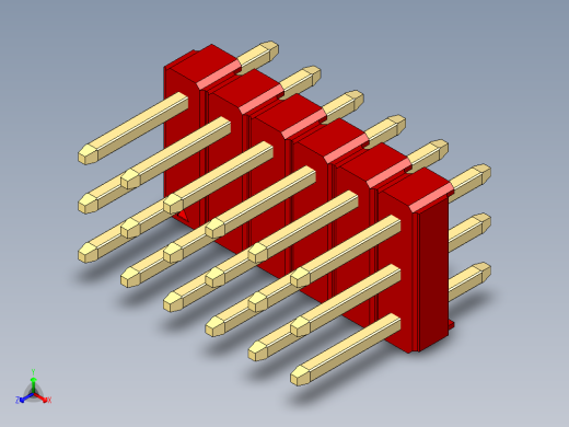彩色公头100mil（2.54mm）系列-DS1021_red_3x06p_100mil_Type1_rev1.0