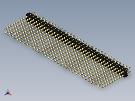 彩色公头100mil（2.54mm）系列-DS1021_black_2x32p_100mil_Type19_rev1.0正等轴测缩略图