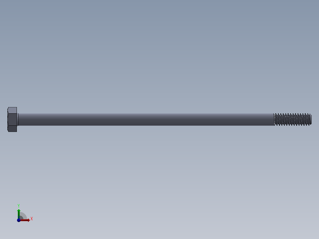 UNC 六角螺栓-Hex Bolt 0.250-20 x 6.SLDPRT前视图