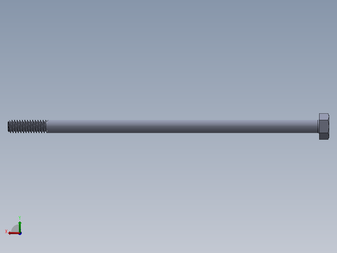 UNC 六角螺栓-Hex Bolt 0.250-20 x 6.SLDPRT后视图