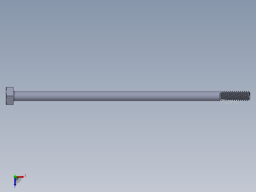 UNC 六角螺栓-Hex Bolt 0.250-20 x 6.SLDPRT俯视图