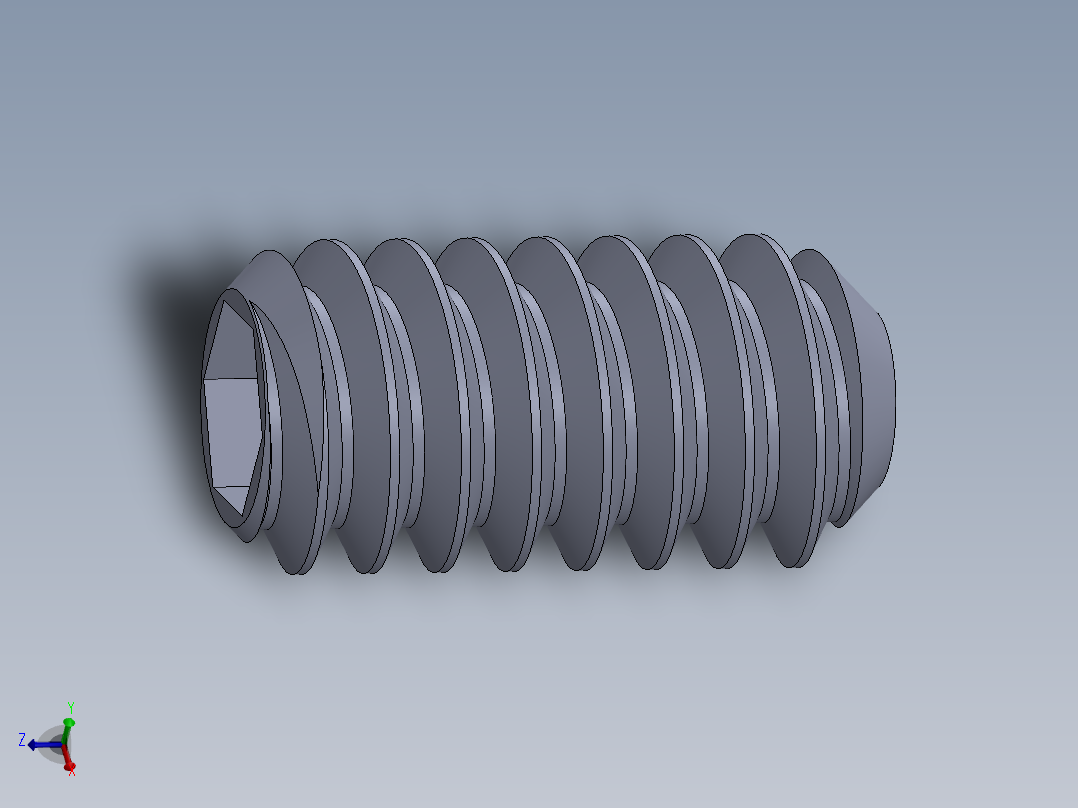 UNC 平头紧定螺钉-UNC SET SCREW 10-24 x0.375.SLDPRT主视图
