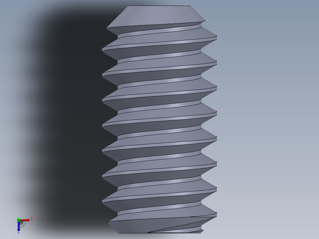 UNC 平头紧定螺钉-UNC SET SCREW 10-24 x0.375.SLDPRT俯视图
