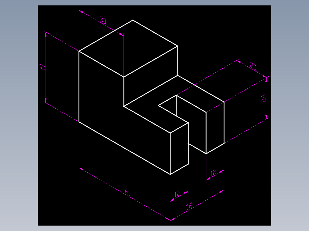 CAD格式机械制图二维100例练习-51 正等轴测图（一）