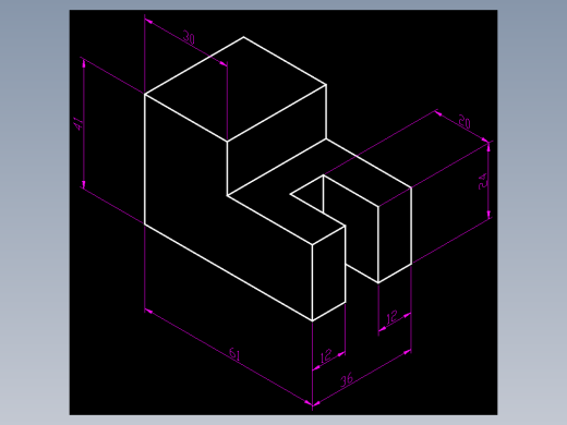 CAD格式机械制图二维100例练习-51 正等轴测图（一）