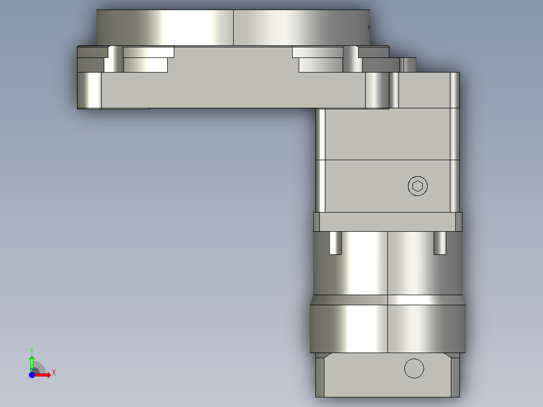 中空旋转平台KFN130-L2-30配单级直齿减速机前视图